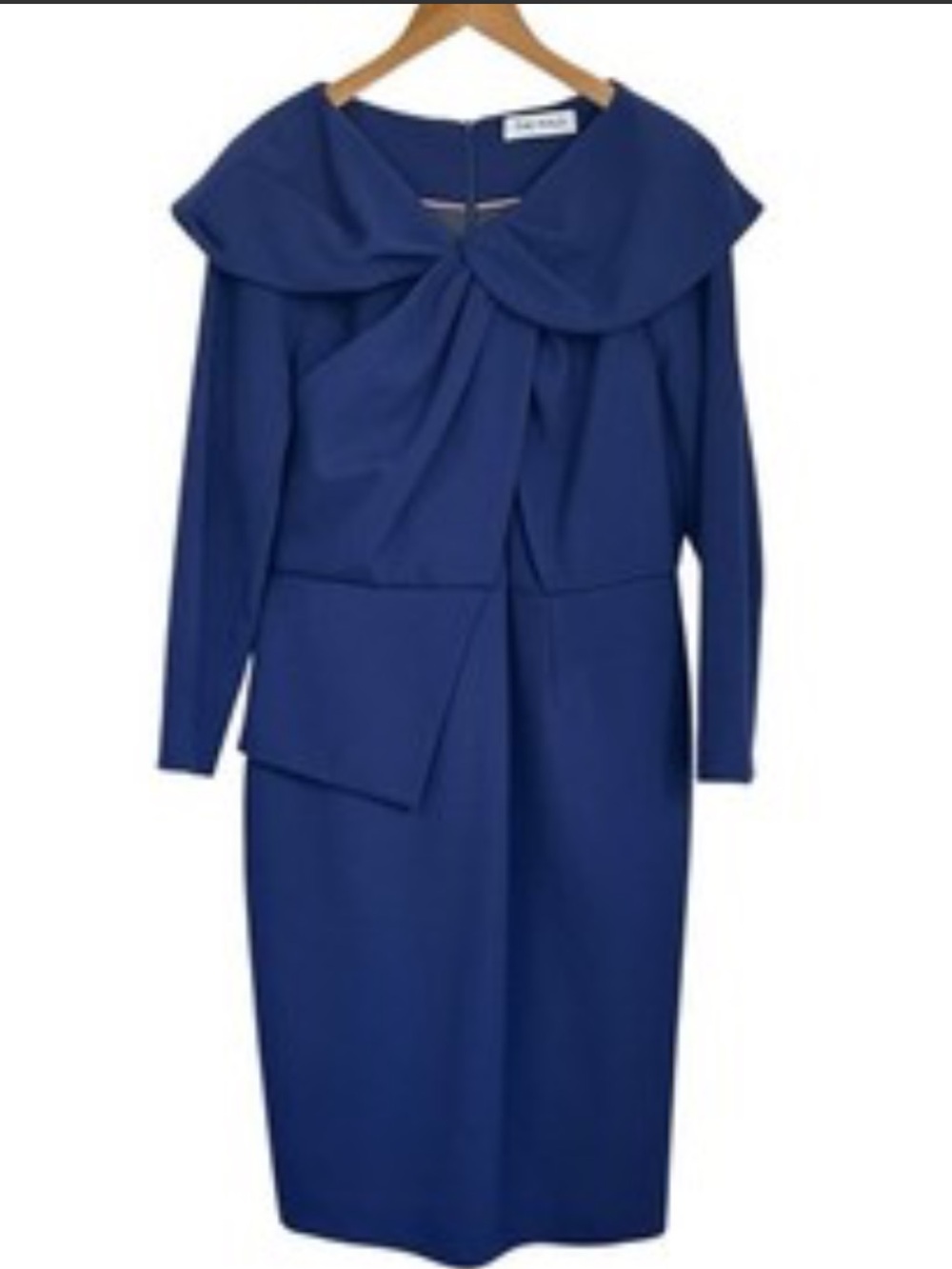 The Fold draped collar long sleeve pencil dress